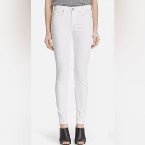 Vince 5 Pocket Skinny Women's Crisp White Skinny Jeans with Raw Hem